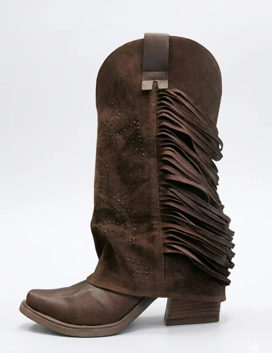 Bota Texana Pollera con flecos